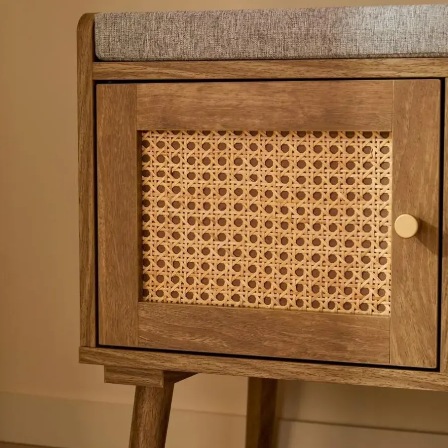 Schoenenkasten-Calicosy - PALMO Bank - B100 cm - Licht hout 100 cmx39 cmx49 cm