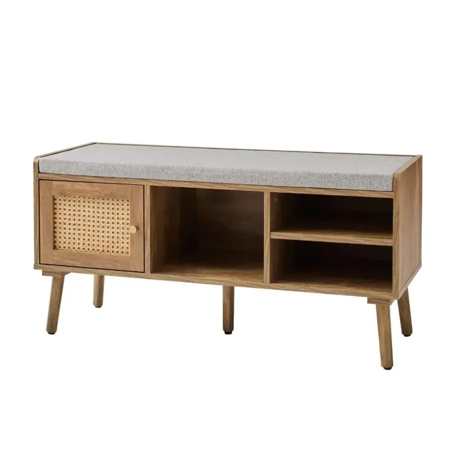 Schoenenkasten-Calicosy - PALMO Bank - B100 cm - Licht hout 100 cmx39 cmx49 cm