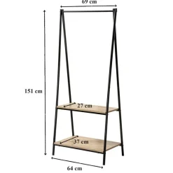 Kledingrekken|Kledingrekken-Calicosy - Rek - Zwart - 151x64.5x40 cm