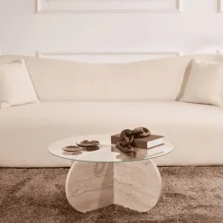 Salontafels-Calicosy - Salontafel AERIS - Travertijn - 35x75x75 cm