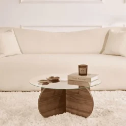 Salontafels-Calicosy - Salontafel AERIS - Walnoot - 35x75x75 cm
