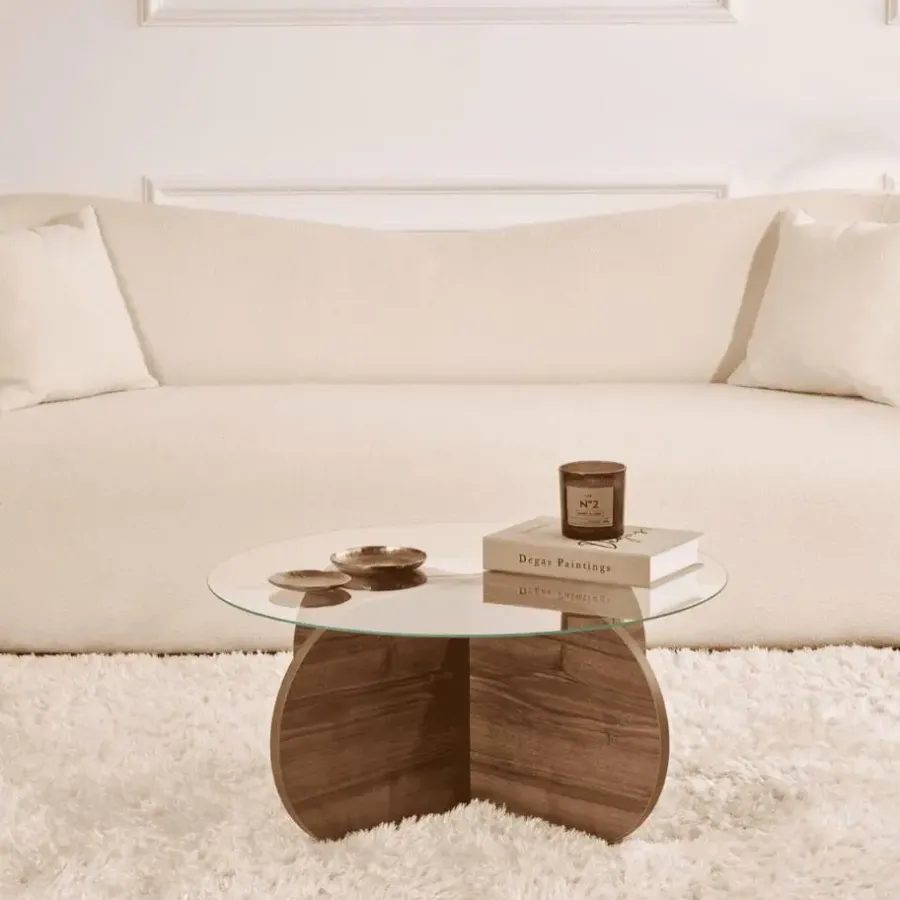Salontafels-Calicosy - Salontafel AERIS - Walnoot - 35x75x75 cm