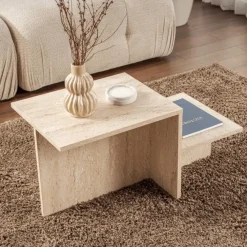 Salontafels-Calicosy - Salontafel HARMONY - Travertijn - 40x77x40 cm