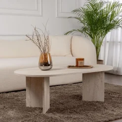 Salontafels-Calicosy - Salontafel IRIS - Travertijn - 39,8x119x60 cm