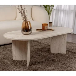 Salontafels-Calicosy - Salontafel IRIS - Travertijn - 39,8x119x60 cm