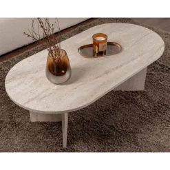 Salontafels-Calicosy - Salontafel IRIS - Travertijn - 39,8x119x60 cm