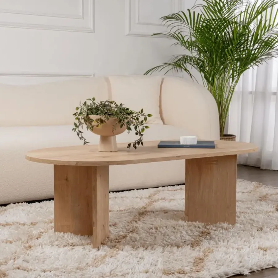 Salontafels-Calicosy - Salontafel IRIS - Saffier eiken - 39,8x119x60 cm