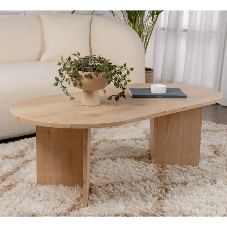 Salontafels-Calicosy - Salontafel IRIS - Saffier eiken - 39,8x119x60 cm