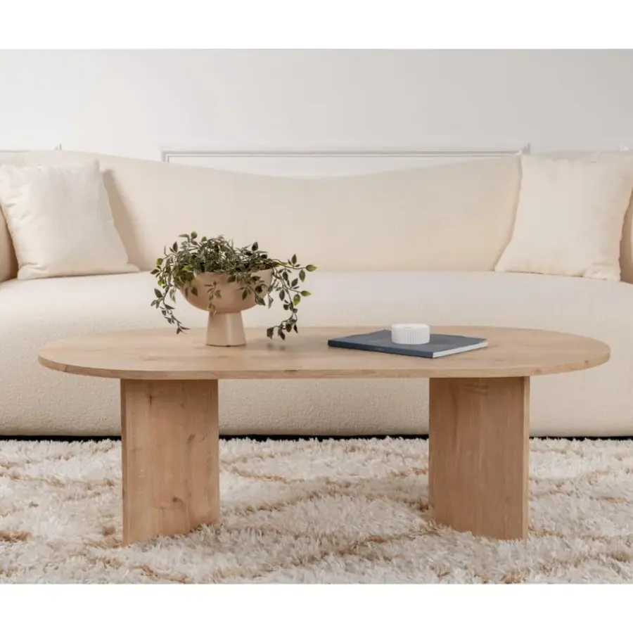 Salontafels-Calicosy - Salontafel IRIS - Saffier eiken - 39,8x119x60 cm