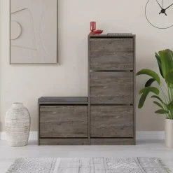 Calicosy - Schoenenkast DUDE - Eik grijs - 118,5x105x26 cm