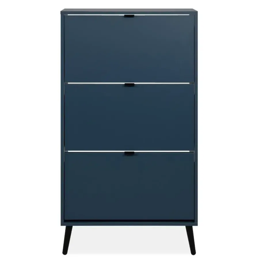 Calicosy - Schoenenkast VIGO - Alby blauw / zwart - 125x70x24 cm
