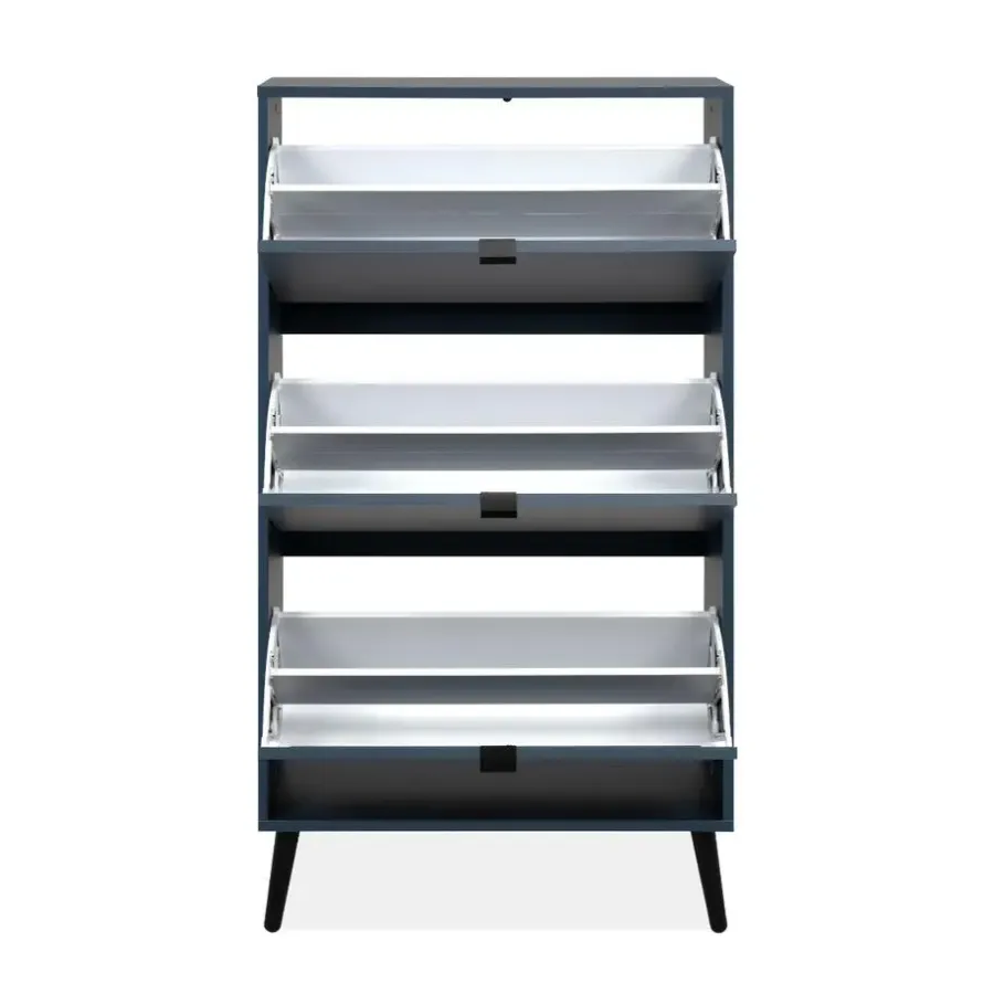 Calicosy - Schoenenkast VIGO - Alby blauw / zwart - 125x70x24 cm