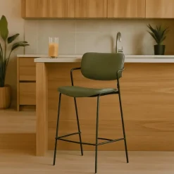 Calicosy - Set van 2 krukken met zwarte MAIKA - 51x44x66 cm