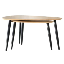 Salontafels-Calicosy - Set van 2 Salontafels - Licht hout - 42x80x60 cm