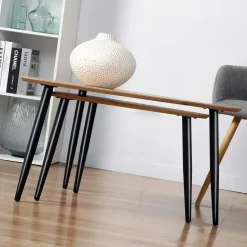 Salontafels-Calicosy - Set van 2 Salontafels - Licht hout - 42x80x60 cm