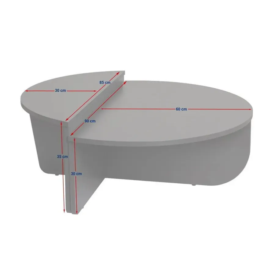 Calicosy - Set van 2 Salontafels ORION - Travertijn - 35x90x90 cm