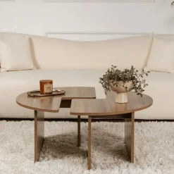 Salontafels-Calicosy - Set van 2 salontafels MOIRA - 90x90x41 cm