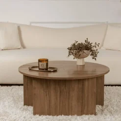 Salontafels-Calicosy - Set van 2 salontafels MOIRA - 90x90x41 cm