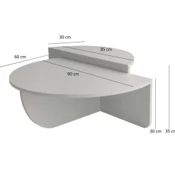 Salontafels-Calicosy - Set van 2 Salontafels ORION - Licht hout - 35x90x90 cm
