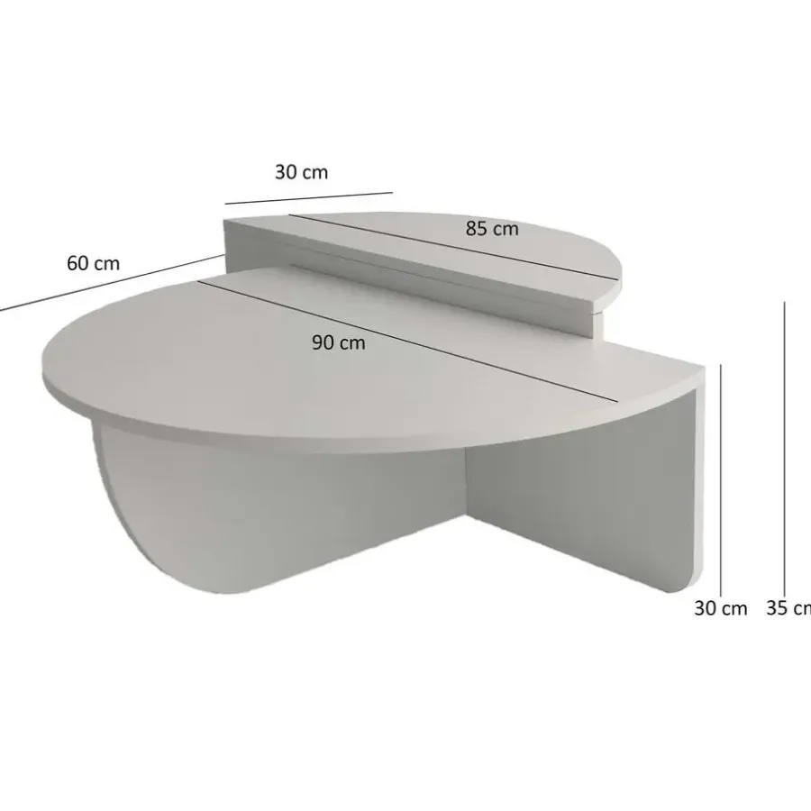 Salontafels-Calicosy - Set van 2 Salontafels ORION - Licht hout - 35x90x90 cm