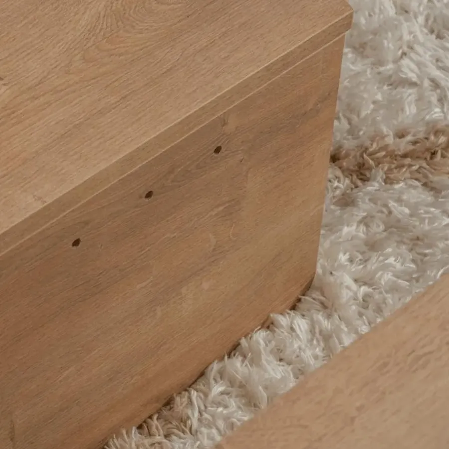 Salontafels-Calicosy - Set van 2 Salontafels ORION - Licht hout - 35x90x90 cm