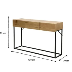 Calicosy - Sidetable - Eikenhouten decor - 73x120x29.5 cm