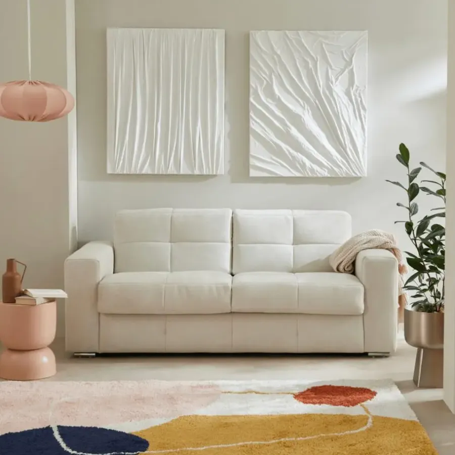 Slaapbanken|Slaapbanken-Calicosy - Slaapbank CAMERON - Beige - 84x207x102 cm