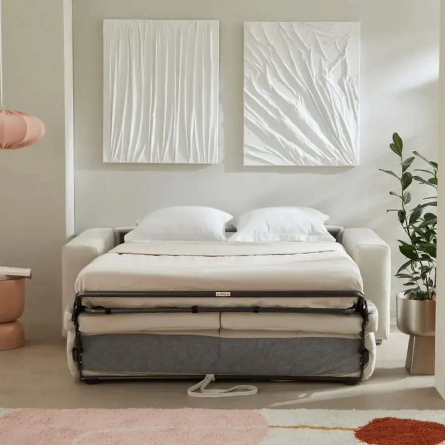 Slaapbanken|Slaapbanken-Calicosy - Slaapbank CAMERON - Beige - 84x207x102 cm