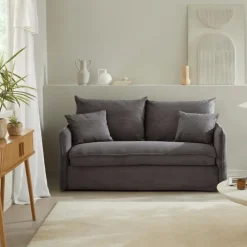 Slaapbanken|Slaapbanken-Calicosy - Slaapbank MIRA - Antraciet grijs - 90x185x104 cm