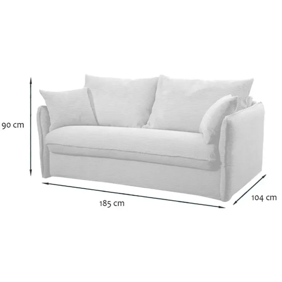 Slaapbanken|Slaapbanken-Calicosy - Slaapbank MIRA - Ecru - 90x185x104 cm