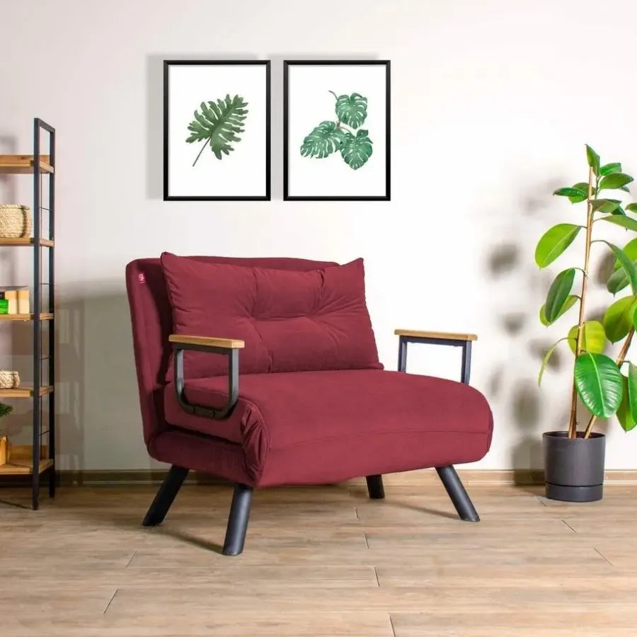 Slaapbanken|Slaapbanken-Calicosy - Slaapfauteuil in stof SANDO - 50x67x41 cm