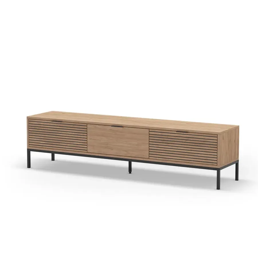 Tv Meubels-Calicosy - TV-Meubel ARIEL - Licht hout - 55x180x40 cm