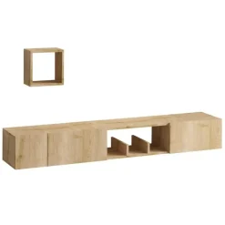 Tv Meubels-Calicosy - TV-Meubel AVIOR - Licht hout - 25x180x32 cm