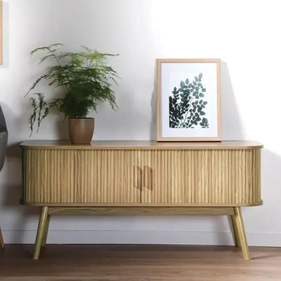 Tv Meubels-Calicosy - TV-Meubel ERNEST - Licht hout - 55x119x39 cm
