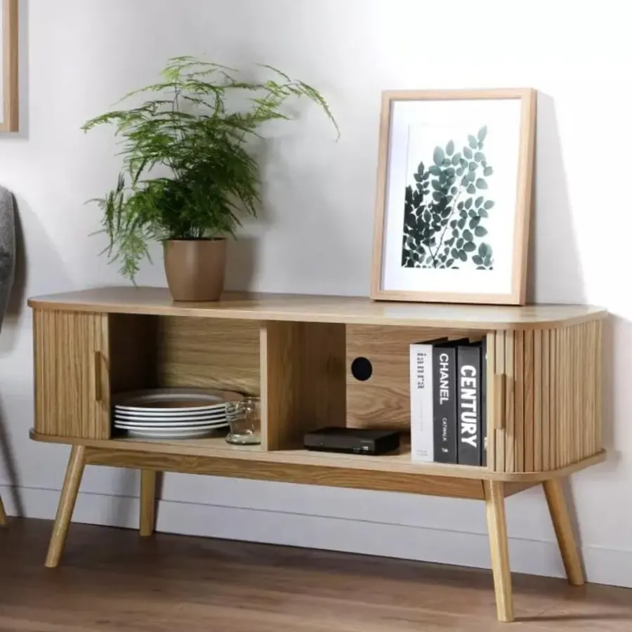 Tv Meubels-Calicosy - TV-Meubel ERNEST - Licht hout - 55x119x39 cm