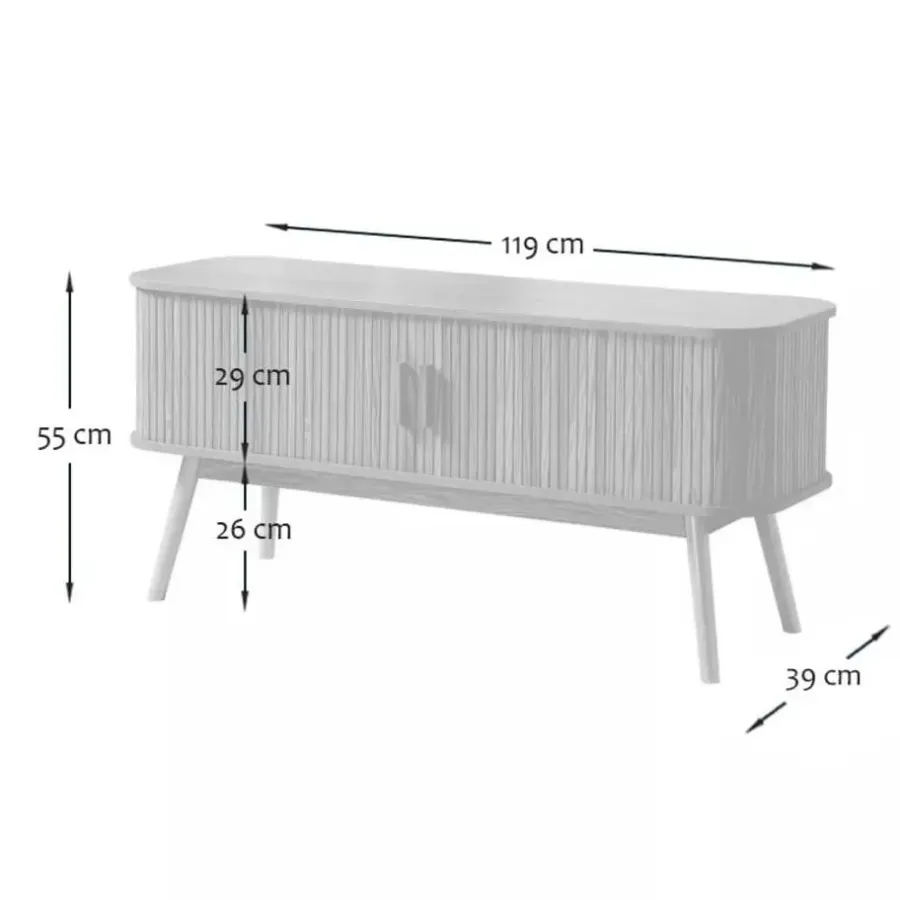 Tv Meubels-Calicosy - TV-Meubel ERNEST - Licht hout - 55x119x39 cm
