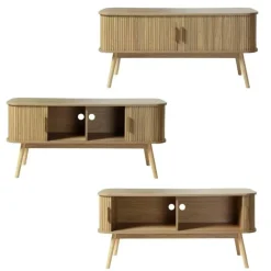 Tv Meubels-Calicosy - TV-Meubel ERNEST - Licht hout - 55x119x39 cm