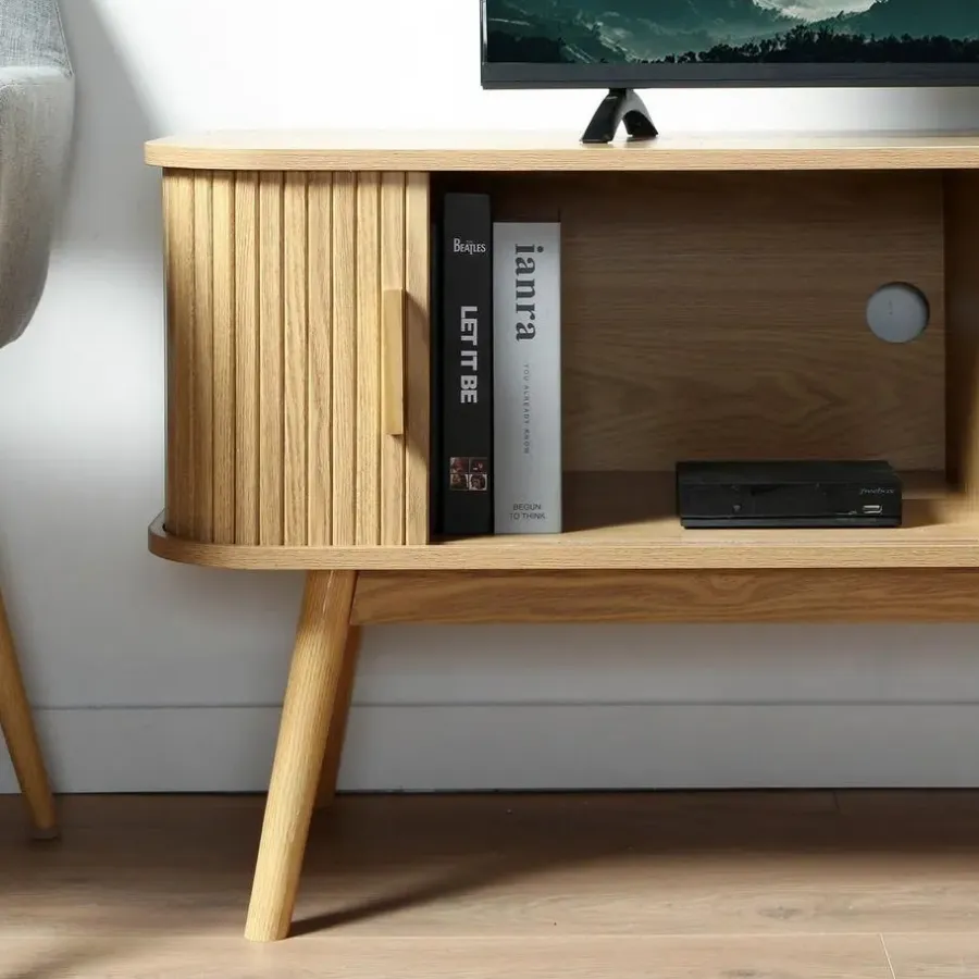 Tv Meubels-Calicosy - TV-Meubel ERNEST - Licht hout - 55x119x39 cm