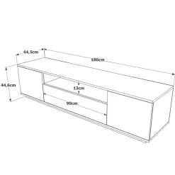 Calicosy - TV-Meubel FR7-AA - Handgemaakt eiken / wit - 44,6x180x44,5 cm