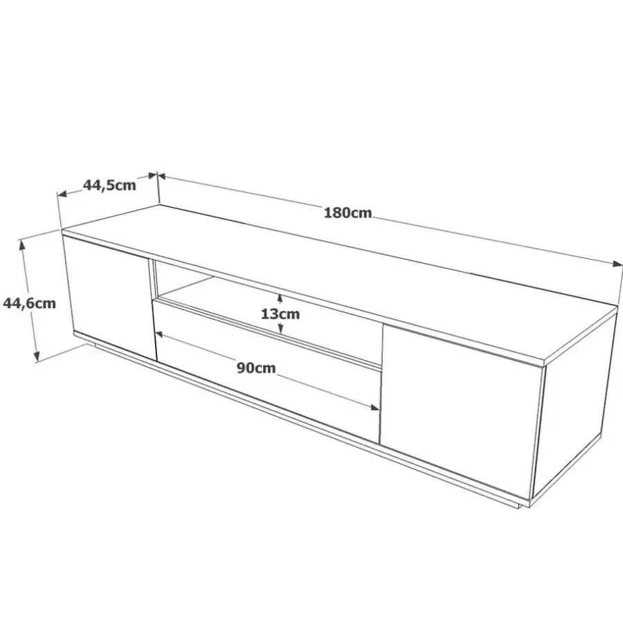 Calicosy - TV-Meubel FR7-AA - Handgemaakt eiken / grijs - 44,6x180x44,5 cm