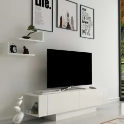 Calicosy - TV-Meubel MATERA - Wit - 41,6x150x31,5 cm