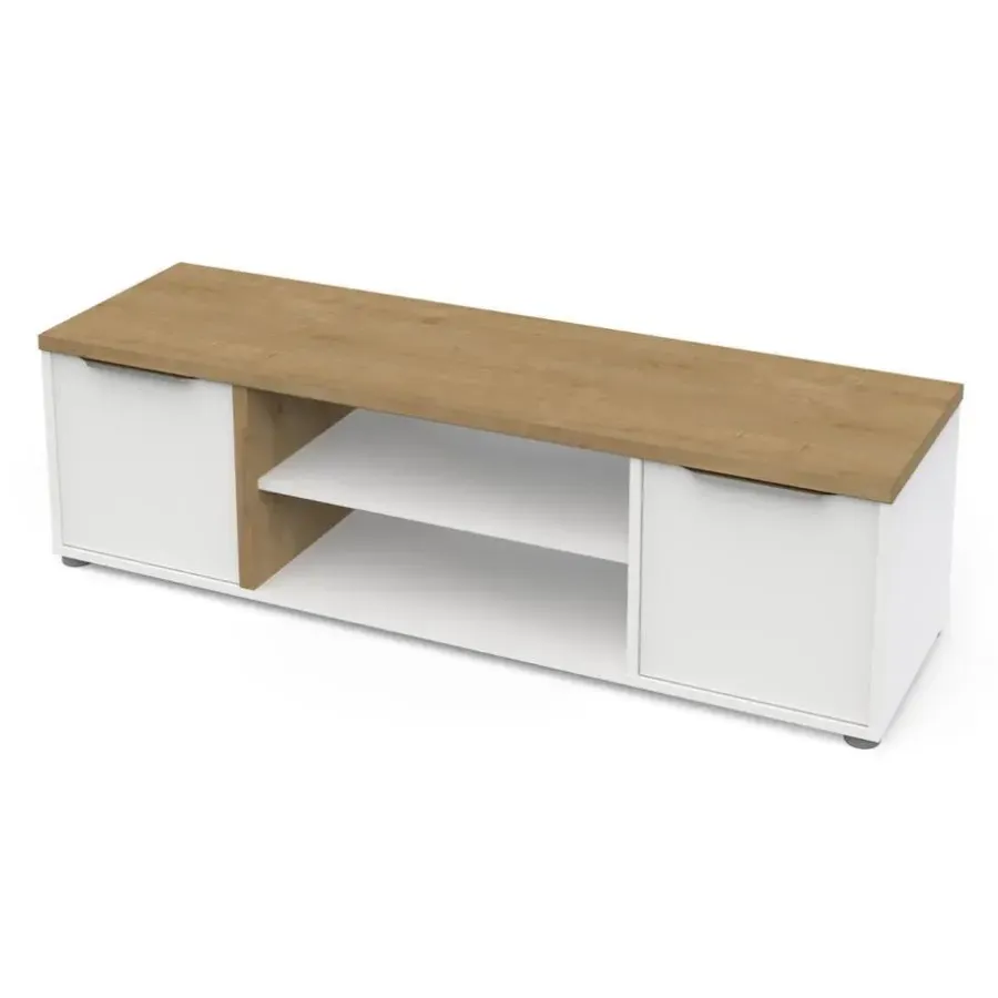 Calicosy - Tv-meubel met 2 nissen ACCESS - Eikenhout - 39,1x134,8x39,6 cm