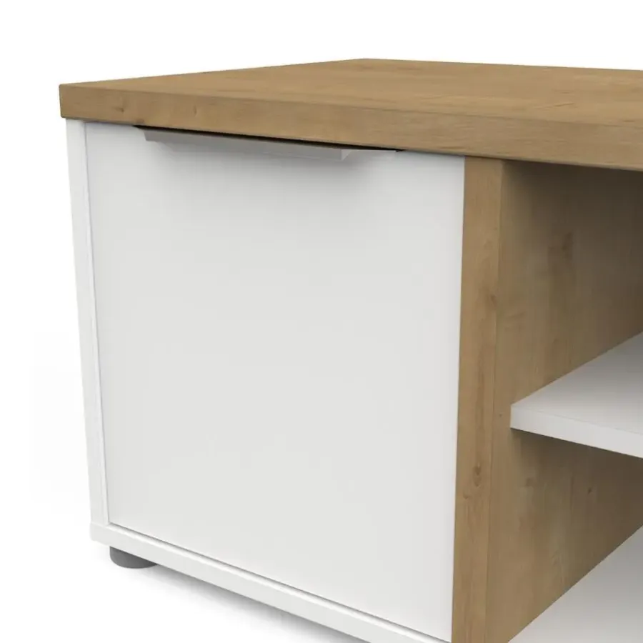 Calicosy - Tv-meubel met 2 nissen ACCESS - Eikenhout - 39,1x134,8x39,6 cm