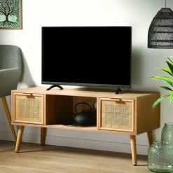 Tv Meubels-Calicosy - TV-Meubel MIYA - Licht hout - 45x100x42 cm