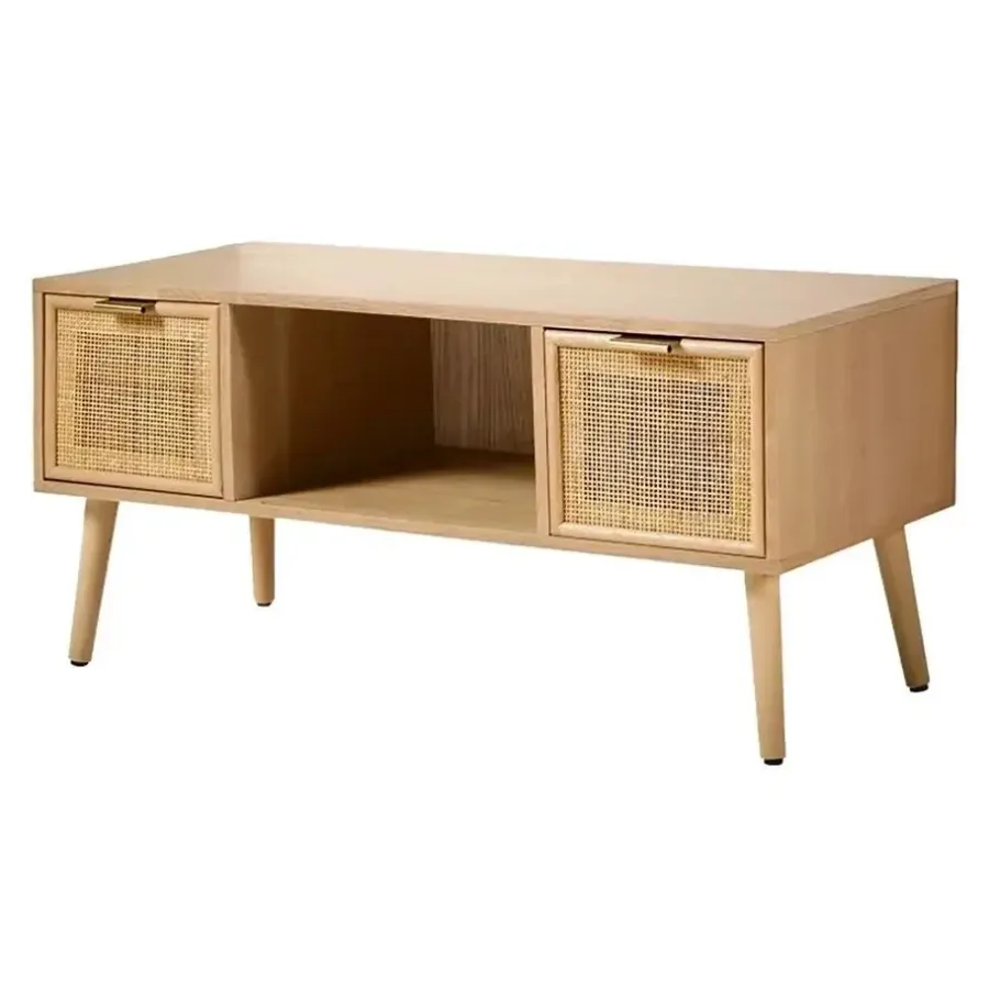 Tv Meubels-Calicosy - TV-Meubel MIYA - Licht hout - 45x100x42 cm