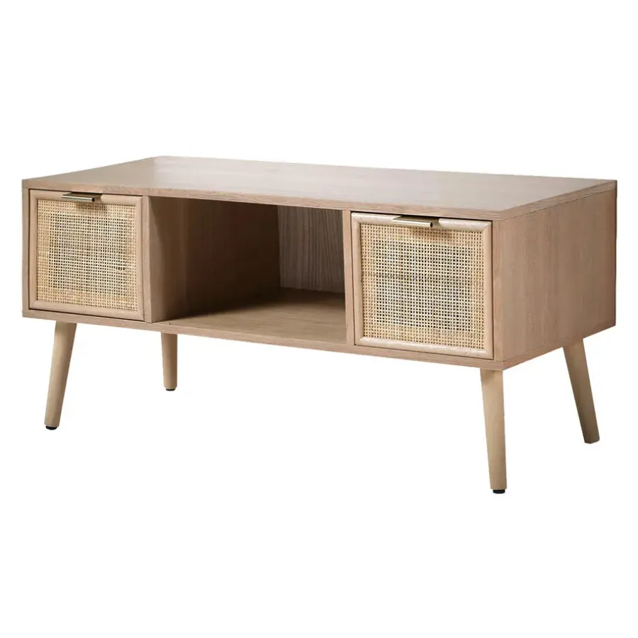 Tv Meubels-Calicosy - TV-Meubel MIYA - Licht hout - 45x100x42 cm
