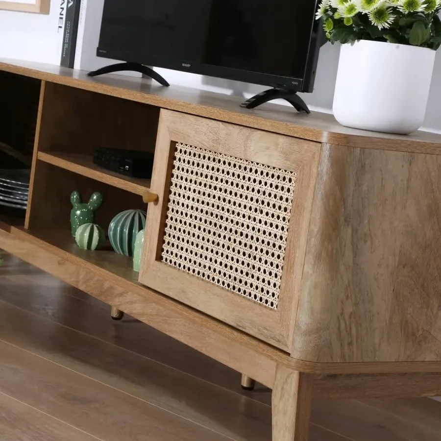 Tv Meubels-Calicosy - TV-Meubel PALMO - Licht hout - 49x140x39 cm