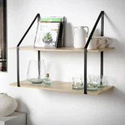 Wandplanken-Calicosy - Wandrek - Licht hout - 60x80x30 cm
