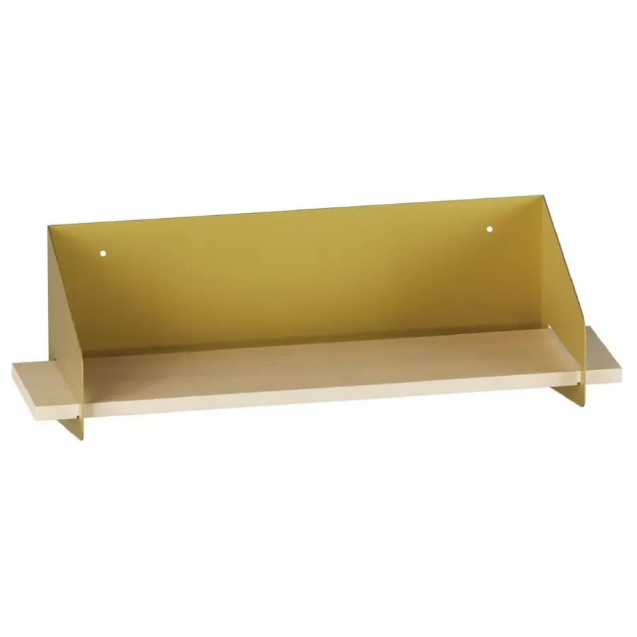 Wandplanken-Calicosy - Wandrek WREN - Goud/Hout - 20x60x19 cm