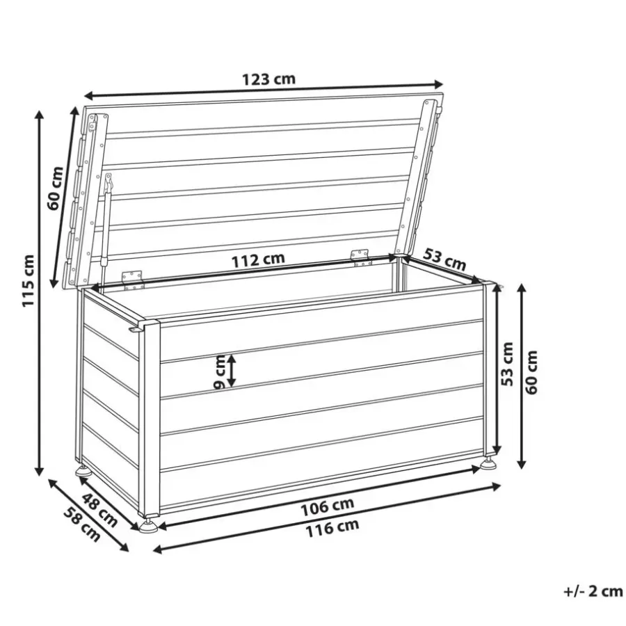 Leen Bakker CAMPALTO - Kussenbox - Donkergrijs - 123 x 60 cm - Aluminium